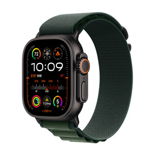 Apple Watch Ultra 2, 49 mm, Alpine Loop, Large, juodo titano spalvos / tamsiai žalias - Išmanusis laikrodis