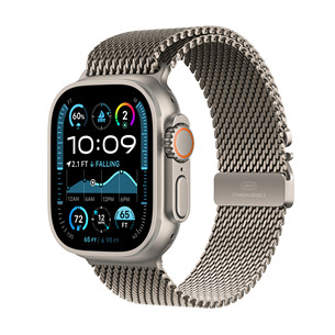 Apple Watch Ultra 2, 49 mm, Titanium Milanese Loop, Medium, nerūdijančio plieno spalvos - Išmanusis laikrodis
