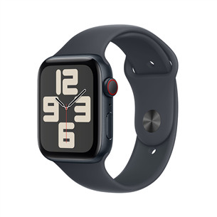 Išmanusis laikrodis Apple Watch SE, 44 mm, GPS + Cellular, sport band, M/L, midnight aluminium / midnight Prekė-MXGM3ET/A