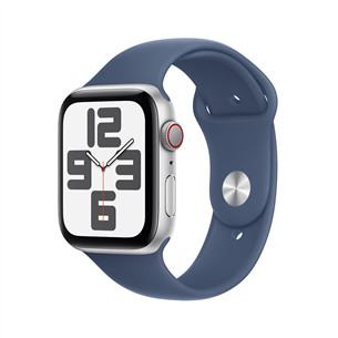 Išmanusis laikrodis Apple Watch SE, 44 mm, GPS + Cellular, sport band, M/L, silver aluminium / denim  Prekė-MXGQ3ET/A
