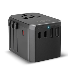 SBS GaN universal travel adapter, 70 W, juodas - Maitinimo adapteris