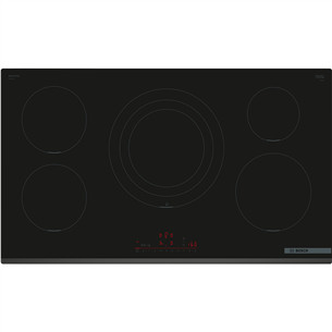Bosch, Series 6, plotis 90 cm, berėmė, juoda - Įmontuojama indukcinė kaitlentė