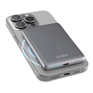 SBS SlimMag, 5000 mAh, pilka - Išorinė baterija