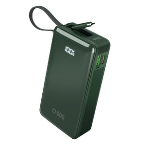 SBS LCD Power Bank, 10000 mAh, žalia - Išorinė baterija