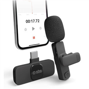 SBS Wireless Microphone, USB-C, juodas - Belaidis mikrofonas