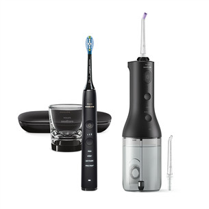 Philips Sonicare Cordless Power Flosser, juodas - Irigatorius + elektrinis dantų šepetėlis