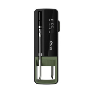 HerQs Double Max, juodas - Belaidis kepimo termometras