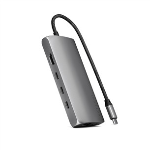 Satechi USB-C Multiport Adapter 8K With Ethernet V3, pilkas - USB šakotuvas