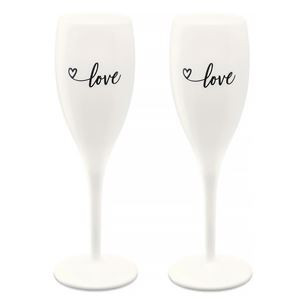 Koziol, Cheers No.1 Love Edition, 2 vnt, baltos - Šampano taurės