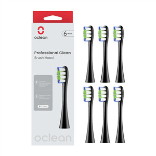 Oclean Professional Clean, 6 vnt., juodi - Dantų šepetėlių antgaliai