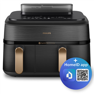 Philips 5000 Series Dual Basket, 2750 W, 9 L, juoda - Karšto oro gruzdintuvė