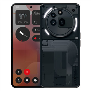 Nothing Phone (3a) Pro, 12 GB, 256 GB, juodas - Išmanusis telefonas