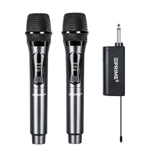 Prime3 AWM22DB Dual Wireless VHF Microphone, juodas - Belaidžių mikrofonų rinkinys