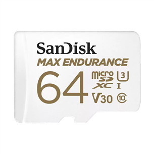 SanDisk Max Endurance, 64 GB, mSDXC, balta - Atminties kortelė