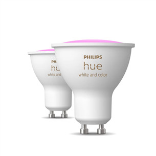 Philips Hue Smart Spotlight, white and color, GU10, 2 vnt - Išmaniosios lemputės