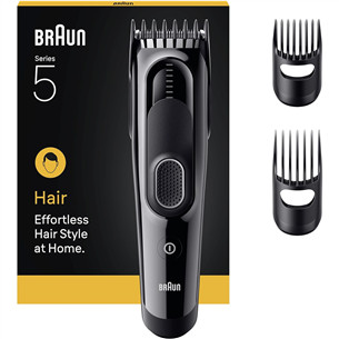 Braun Hair Clipper Series 5, juoda - Plaukų kirpimo mašinėlė