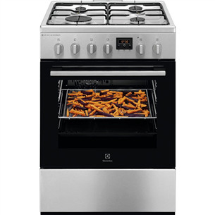 Electrolux Steambake, 58 L, plotis 60 cm, nerūdijančio plieno - Dujinė viryklė su elektrine orkaite