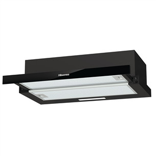 Hisense, 450 m³/val., plotis 60 cm, juodas - Įmontuojamas gartraukis