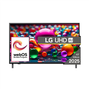 LG UHD AI UA75, 43'', 4K UHD, LED LCD, juodas - Televizorius