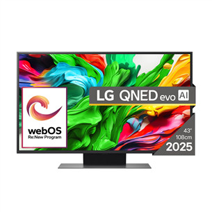 LG QNED86 evo AI, 43'', 4K UHD, QNED, Mini LED, juodas - Televizorius