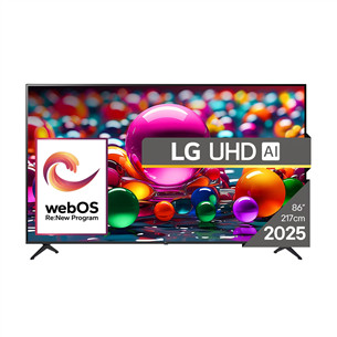 LG UHD AI UA75, 86'', 4K UHD, LED LCD, juodas - Televizorius