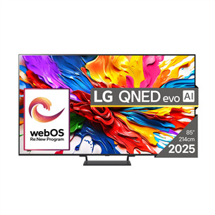 LG QNED93 evo AI, 85'', 4K UHD, QLED, Mini LED, juodas - Televizorius