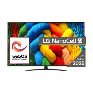 LG NANO81 AI, 65'', LED LCD, NanoCell, juodas - Televizorius