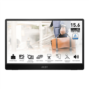 MSI PRO MP161 E2U, 15,6'', Full HD, juodas - Monitorius
