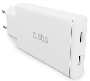 SBS Wall Charger, 2xUSB-C, 67 W, baltas - Įkroviklis