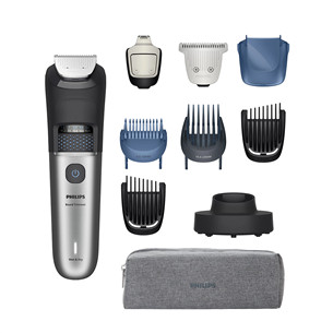 Philips Beard Trimmer 7000, juoda/pilka - Barzdos kirpimo mašinėlė