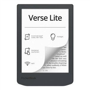 PocketBook 619 Verse Lite, 6'', tamsiai pilka - Elektroninė skaityklė