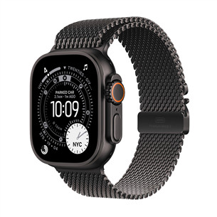 Apple Watch Ultra 3, 49 mm, Titanium Milanese Loop, Large, juodo titano/juodas - Išmanusis laikrodis