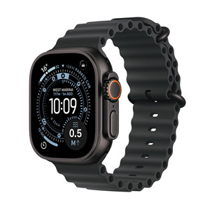 Apple Watch Ultra 3, 49 mm, Ocean Band, juodo titano/juodas - Išmanusis laikrodis