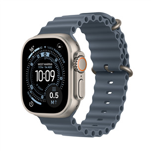 Apple Watch Ultra 3, 49 mm, Ocean Band, titano/mėlynas - Išmanusis laikrodis