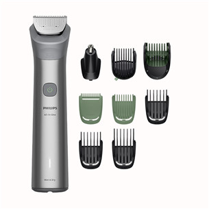 Philips All-in-One Trimmer 5000 Series, 10-in-1, pilka - Plaukų kirpimo mašinėlė