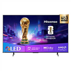 Hisense E7Q PRO, 65'', 4K UHD, QLED, juodas - Televizorius
