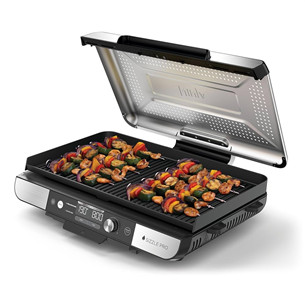 Ninja Sizzle Pro XL Grill & Flat Plate, sidabro spalvos/juodas - Elektrinis grilis