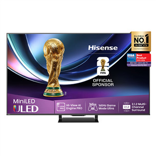 Hisense U7Q PRO, 65'', 4K UHD, ULED, Mini LED, juodas - Televizorius