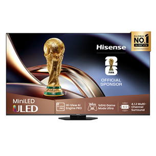 Hisense U8Q, 75'', 4K UHD, ULED, Mini LED, juodas - Televizorius