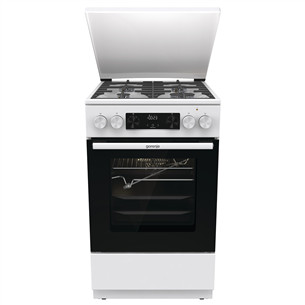 Gorenje, 70 L, plotis 50 cm, balta - Dujinė viryklė su elektrine orkaite