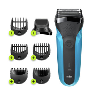 Braun Series 3 Shave & Style, Wet & Dry, mėlynas - Skustuvas