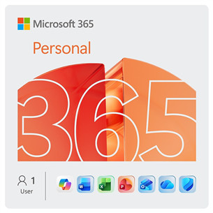 Microsoft 365 Personal, 12 mėnesių prenumerata, 1 naudotojas / 5 įrenginiai, 1 TB OneDrive, ENG - Programinė įranga