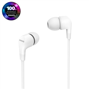 Philips TAE1105WT, 3.5 mm, baltos - Ausinės