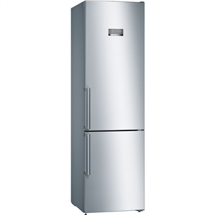 Bosch, Series 4, NoFrost, 279 L, aukštis 203 cm, nerūdijantis plienas - Šaldytuvas