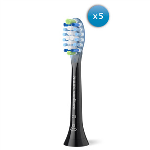 Philips Sonicare Premium Plaque Defence, 5 vnt., juodi - Dantų šepetėlių antgaliai