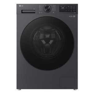 LG, 9 kg, gylis 47,5 cm, 1200 aps./min., matinė juoda - Skalbimo mašina