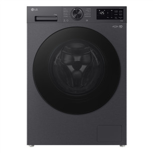LG, 11 kg, gylis 57 cm, 1400 aps./min., matinė juoda - Skalbimo mašina