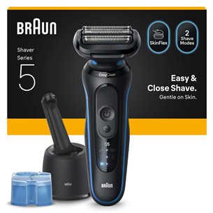 Braun Series 5, Wet & Dry, juoda/mėlyna - Barzdaskutė