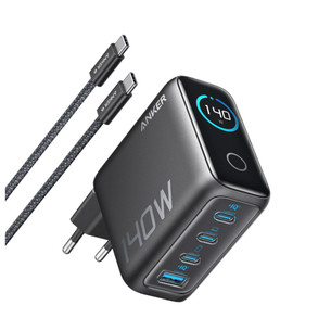 Anker 4-Port Foldable PD 3.1 USB-C GaN Charger, 140W, pilkas - Įkroviklis