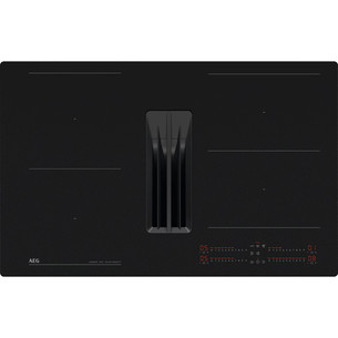 AEG 7000 Series SaphirMatt® Hob2Hood, plotis 80 cm, juoda - Įmontuojama indukcinė kaitlentė su gartraukiu
